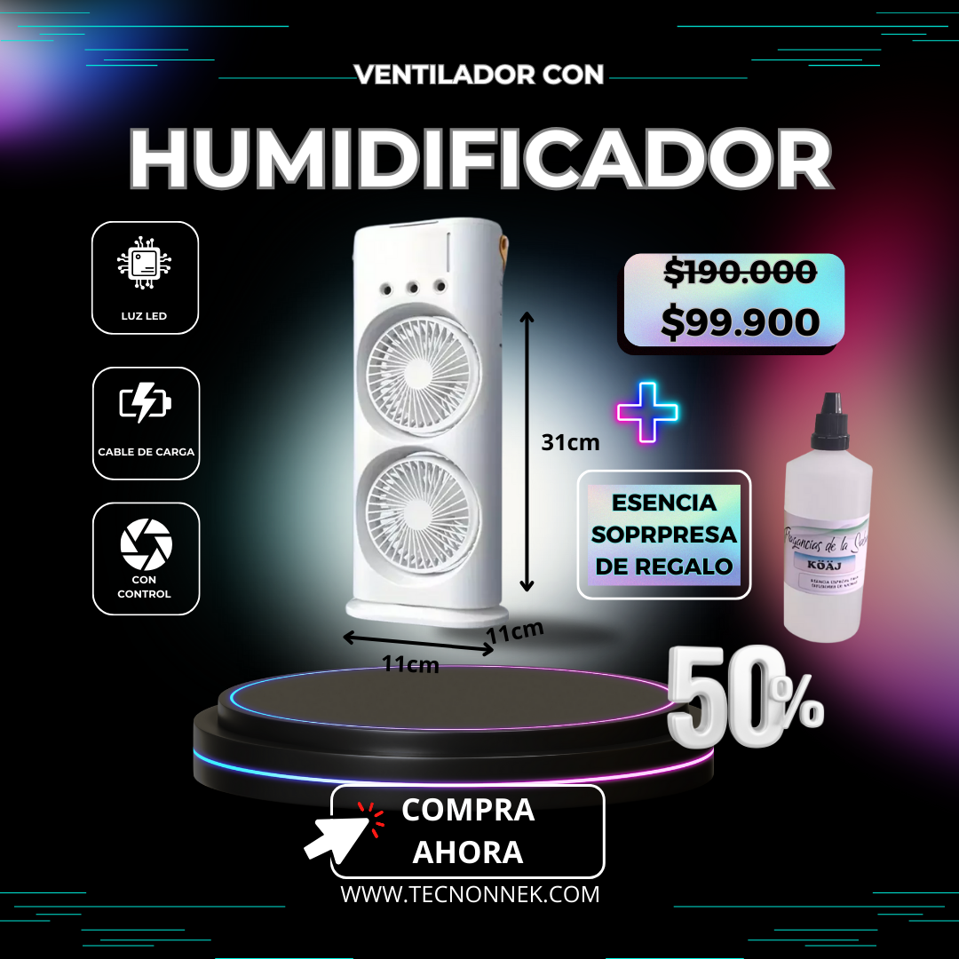 Ventilador De Torre Doble Aire Acondicio