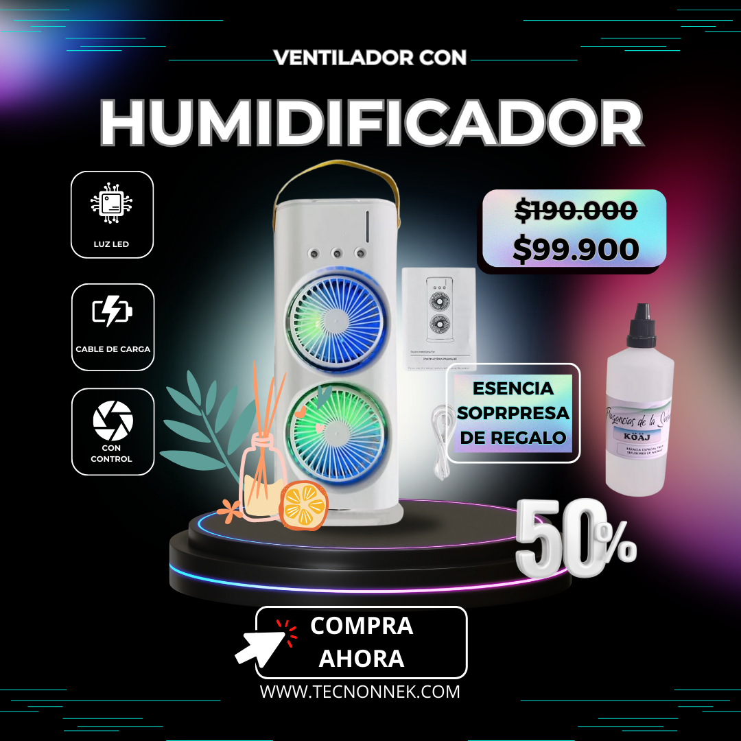 Ventilador De Torre Doble Aire Acondicio