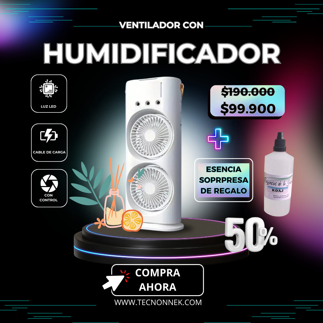 Ventilador De Torre Doble Aire Acondicio