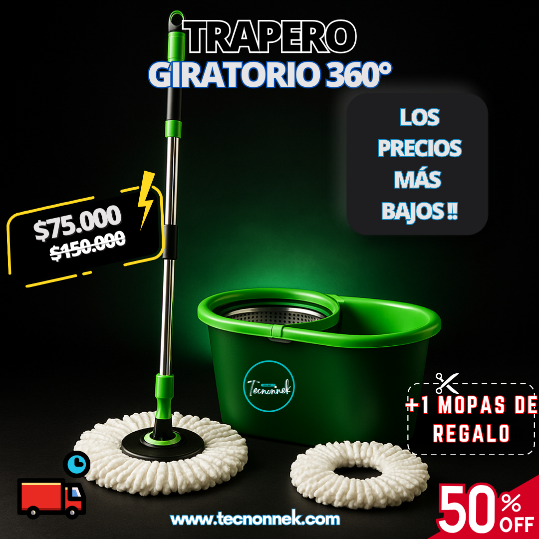 TRAPERO GRANDE EXCLUSIVO + 1 MOPA DE REGALO 🚚 ¡ENVÍO GRATIS a todo el país!