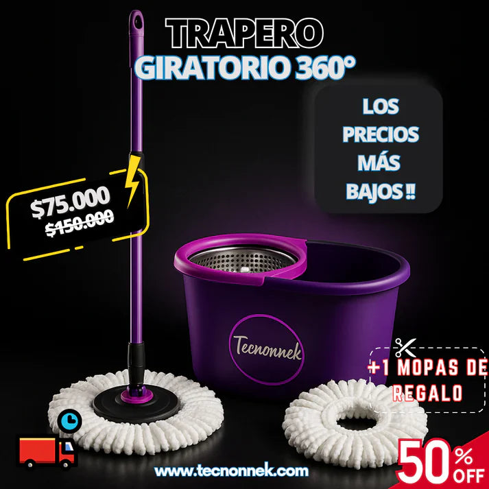 TRAPERO 360 GRANDE EXCLUSIVO + 1 MOPA DE REGALO 🚚 ¡ENVÍO GRATIS a todo el país!