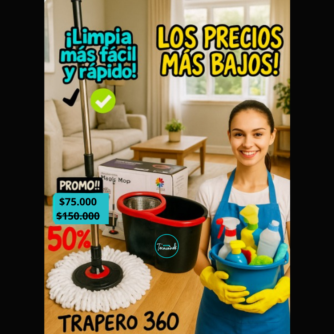 TRAPERO GRANDE EXCLUSIVO + 1 MOPA DE REGALO 🚚 ¡ENVÍO GRATIS a todo el país!