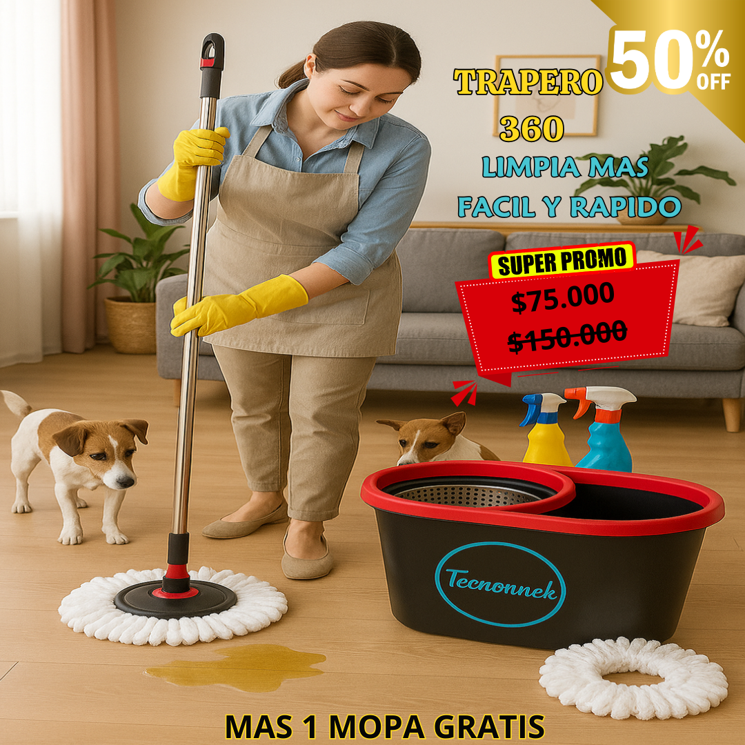 TRAPERO GRANDE EXCLUSIVO + 1 MOPA DE REGALO 🚚 ¡ENVÍO GRATIS a todo el país!