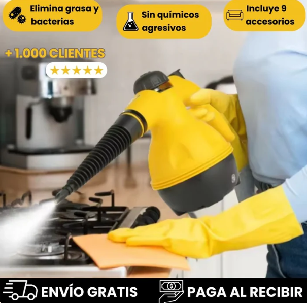 ASPIRADORA A VAPOR CLEAN PRO LIMPIEZA POTENTE, FACIL Y PROFESIONAL